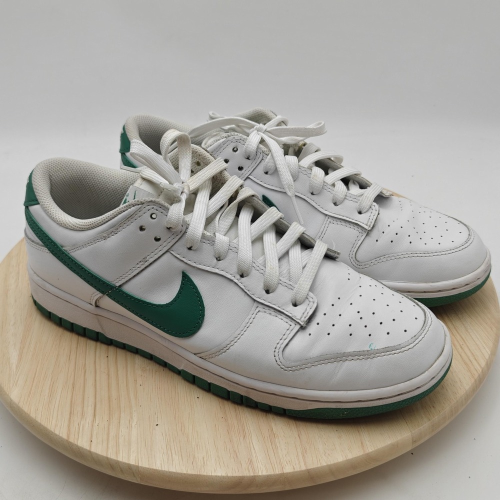 Nike Dunk Low Shoes Womens Size 12 White Green Leather Sneaker‎ DD1503-112